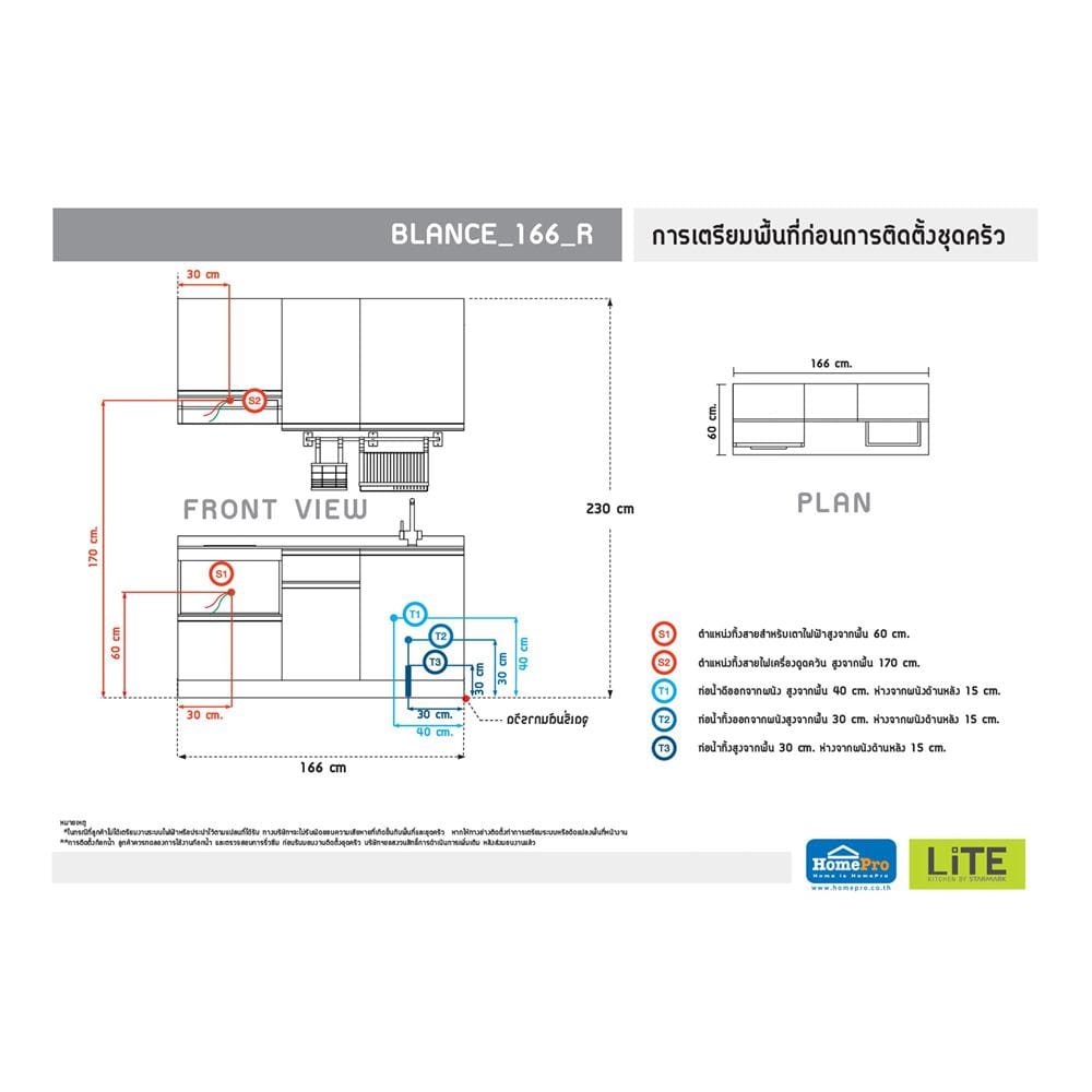 ครัวไม้สำเร็จ STARMARK BLANCE 166_R 166 ซม.