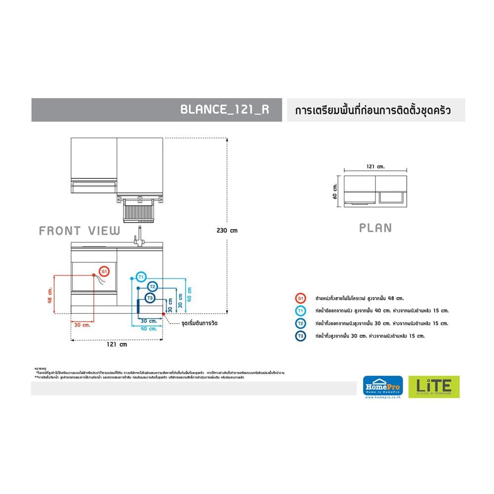 ครัวไม้สำเร็จ STARMARK BLANCE 121_R 121 ซม.