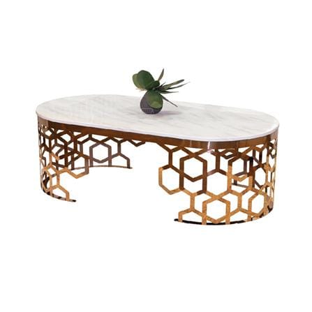 โต๊ะกลาง HS FURNITURE MALL CALLISTO สีขาว/ROSE GOLD_0