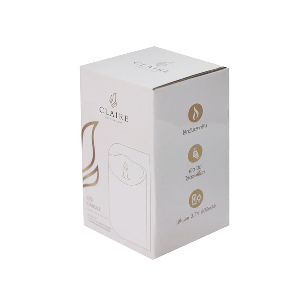 เทียน LED CLAIRE WAX REMOTE RECHARGE DIM 5 นิ้ว 0.3 วัตต์ WARMWHITE สีขาว