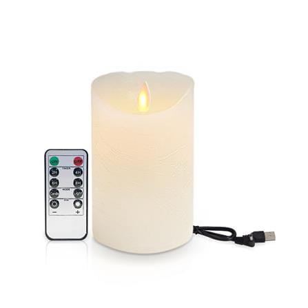 เทียน LED CLAIRE WAX REMOTE RECHARGE DIM 5 นิ้ว 0.3 วัตต์ WARMWHITE สีขาว_0
