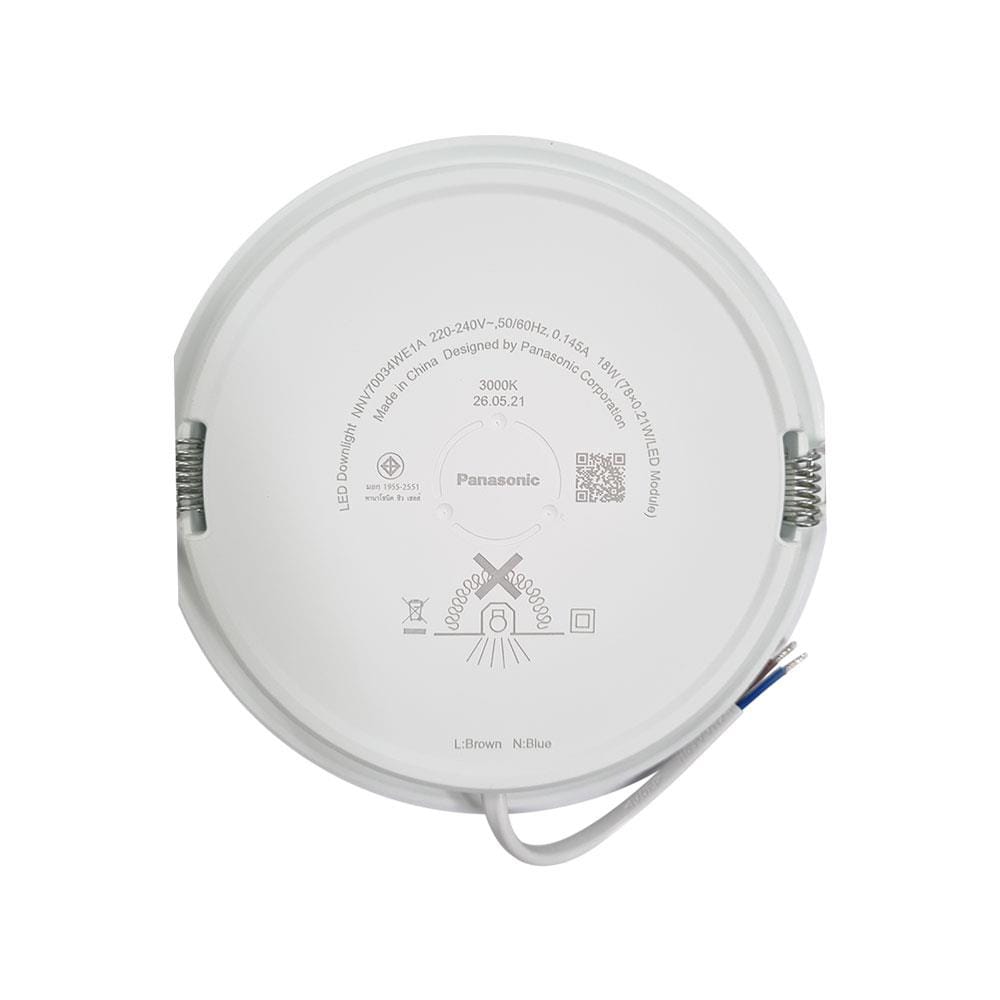 ดาวน์ไลท์ LED PANASONIC NNV70034WE1A 5.9 นิ้ว 18 วัตต์ WARM WHITE สีขาว
