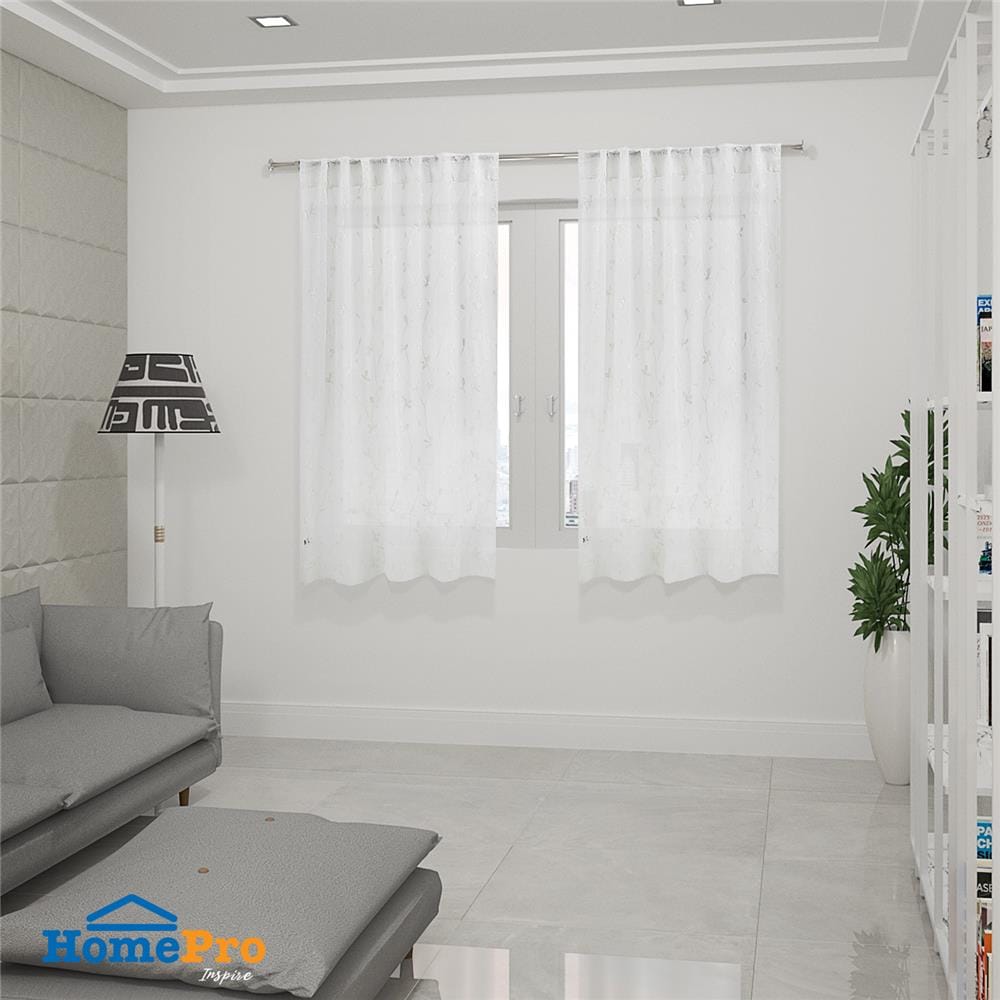 ผ้าม่านโปร่งซ่อนหู HOME LIVING STYLE DOZZA 130X160 ซม. สีขาว