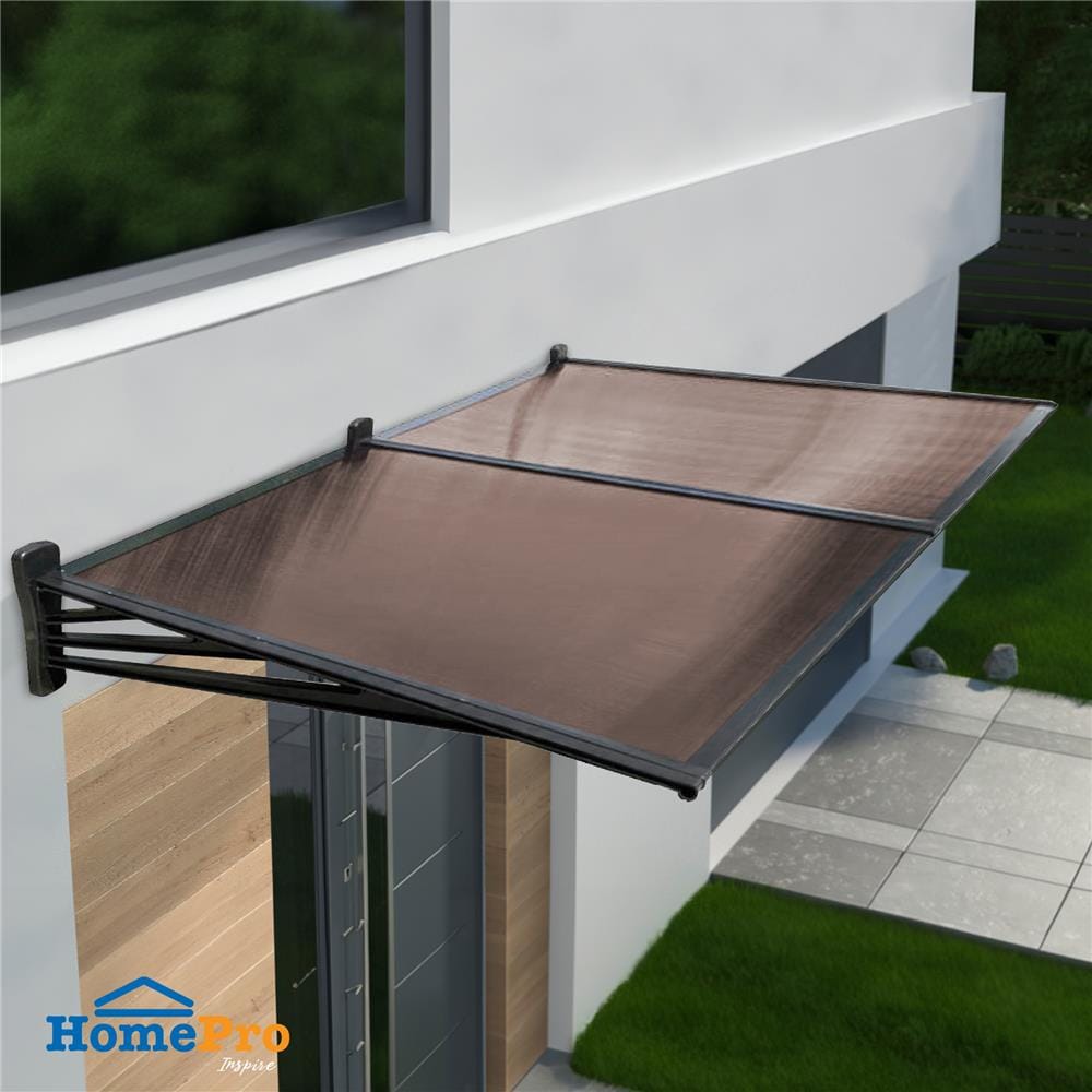 กันสาดโพลีคาร์บอเนต ขาตรง SUNSHIELD 100x200 ซม. สีชา