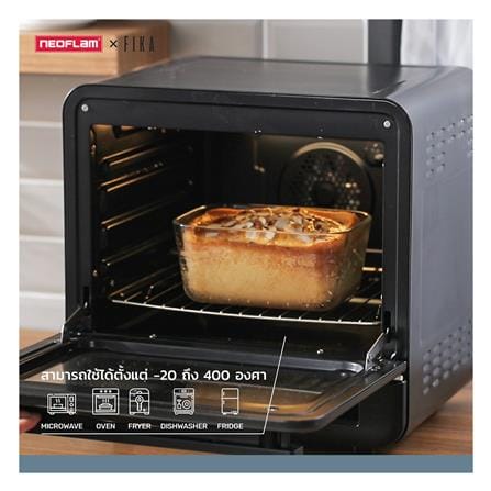 กล่องอาหารแก้วกลม NEOFLAM FIKA CLIK 0.28 ลิตร สีครีม_6