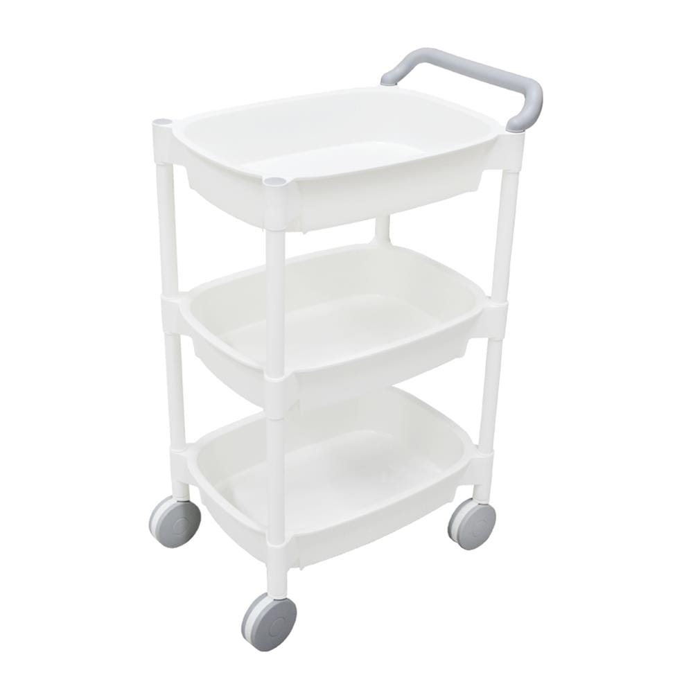 ชั้นวางของ 3 ชั้น มีล้อ STACKO 49.8x33x81 ซม. สีขาว