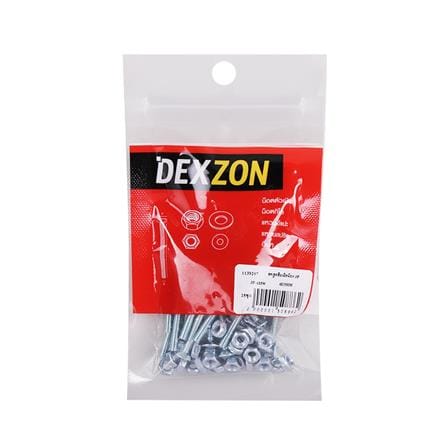 สกรูเกลียวมิลพร้อมนอต JF DEXZON 4X35 มม. แพ็ก 25 ชิ้น_1