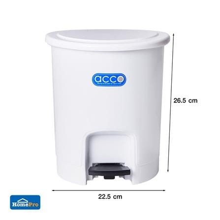 ถังขยะเหยียบกลม ACCO PASTEL 6L สีขาว_6