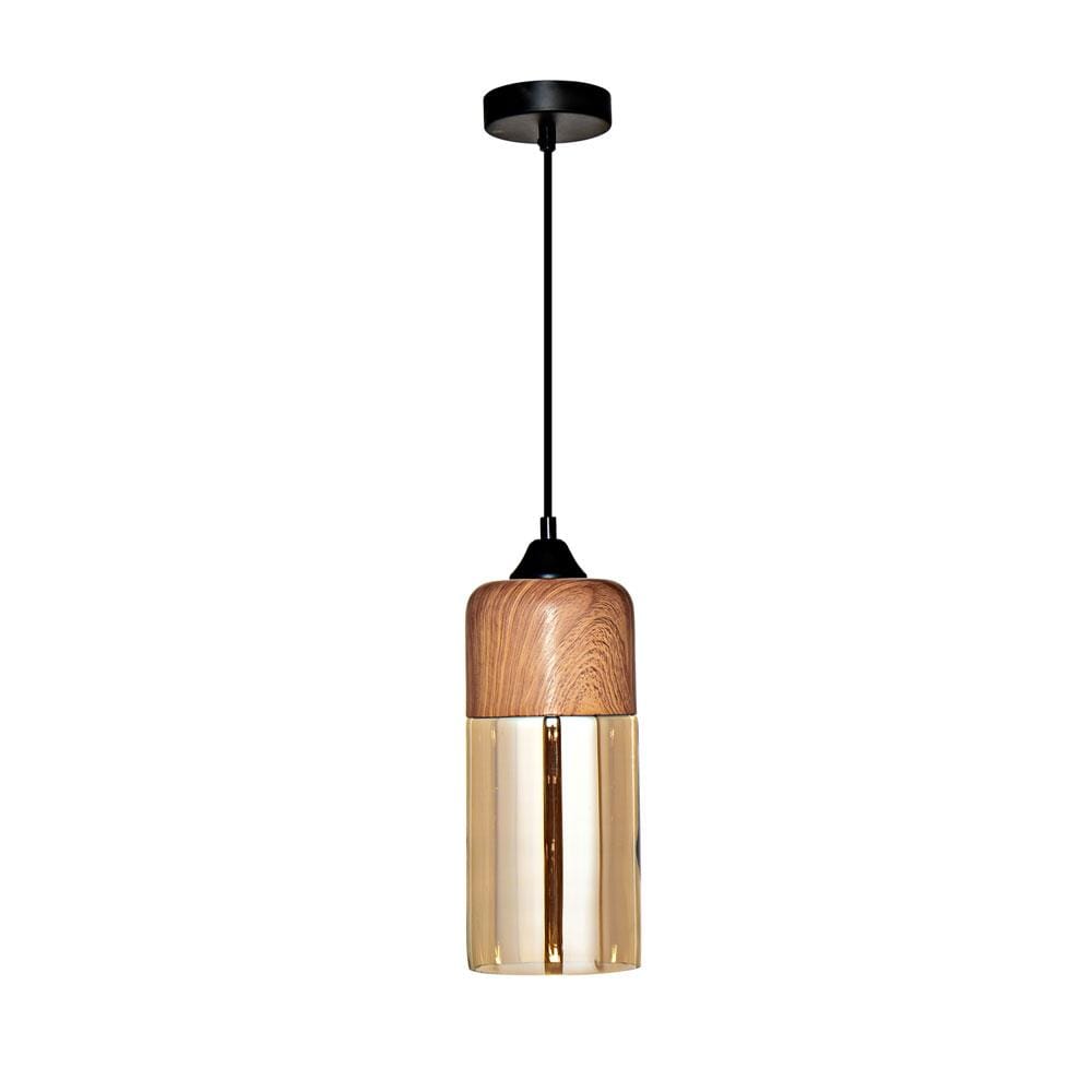 ไฟช่อ CARINI PH2147-B สีชา/ลายไม้/ดำ 1 หัว