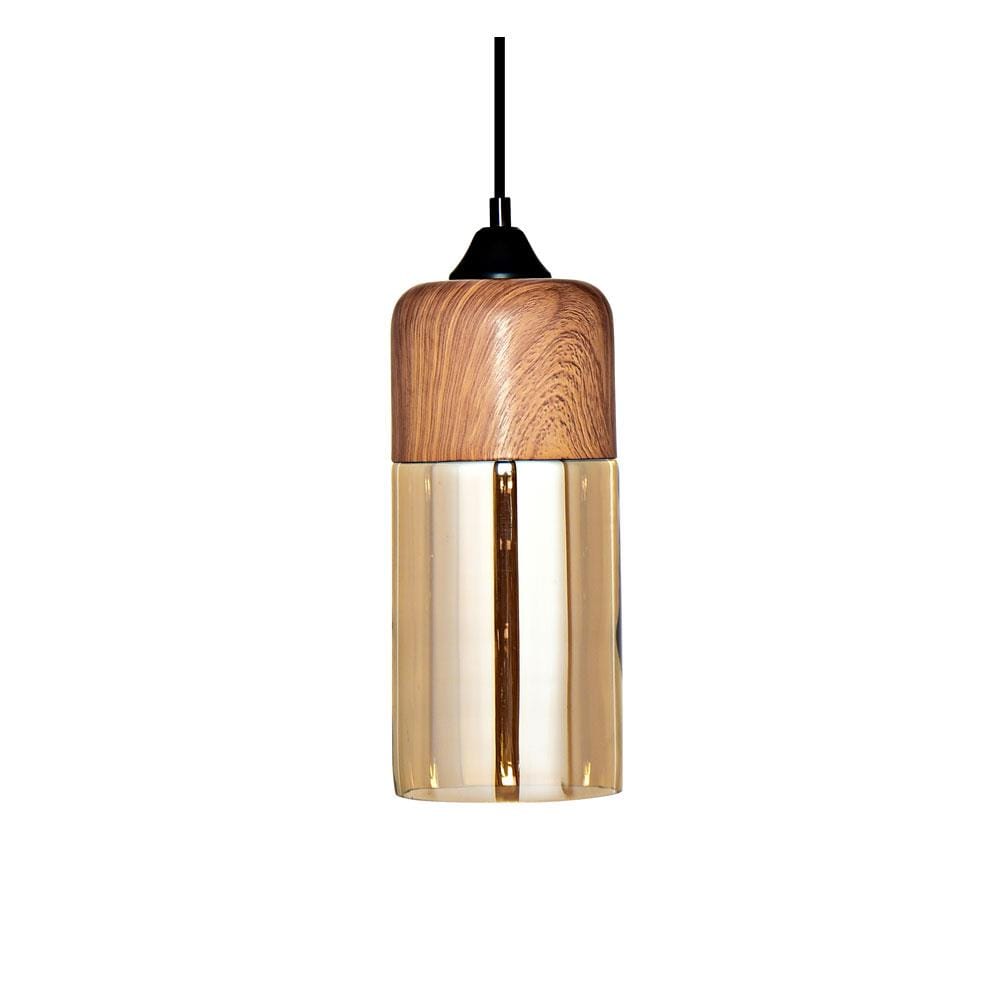 ไฟช่อ CARINI PH2147-B สีชา/ลายไม้/ดำ 1 หัว