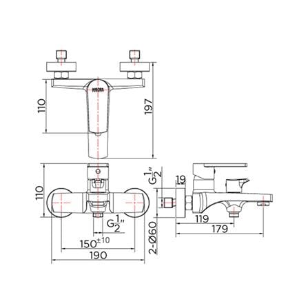 ก๊อกผสมอ่างอาบ KARAT FAUCET KF-58-720-50_1