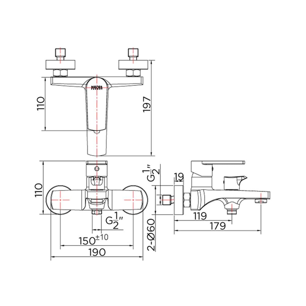 ก๊อกผสมอ่างอาบ KARAT FAUCET KF-58-720-55