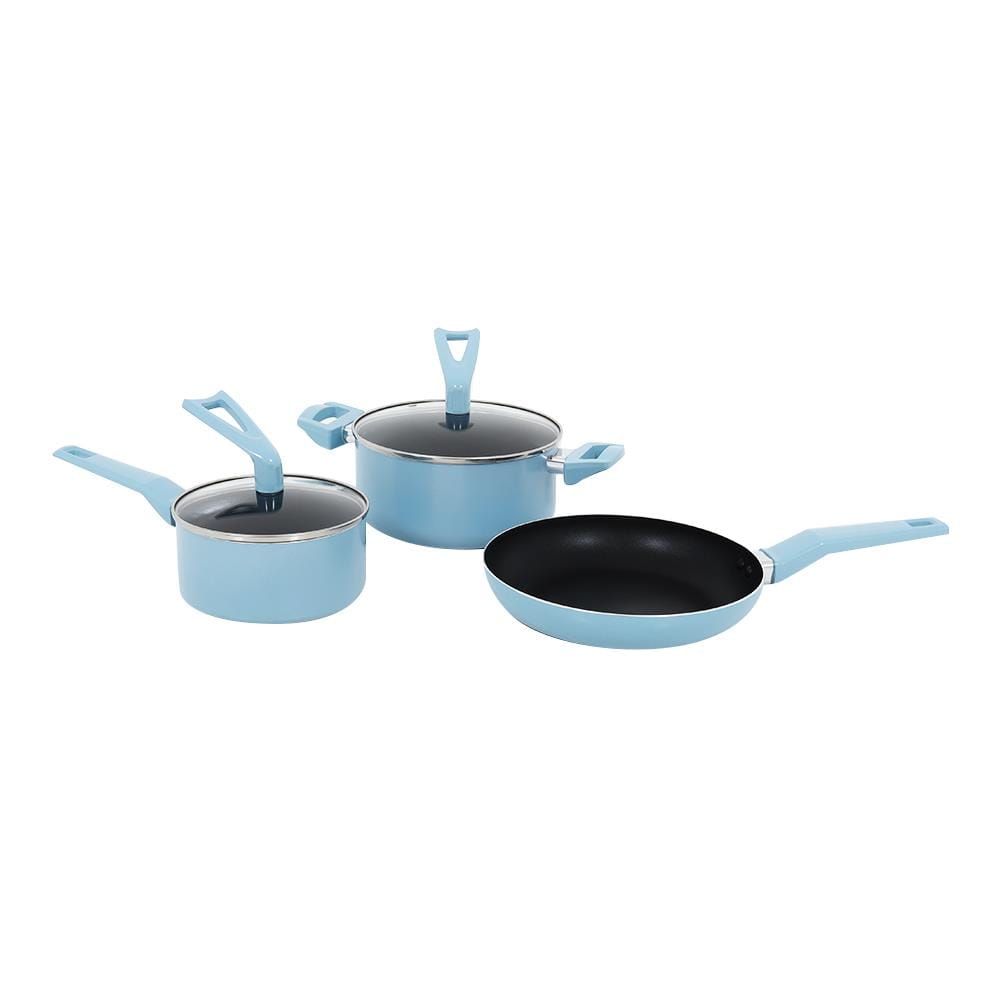 ชุดเครื่องครัว INDUCTION EKONO ICEY BLUE  สีฟ้า 5 ชิ้น