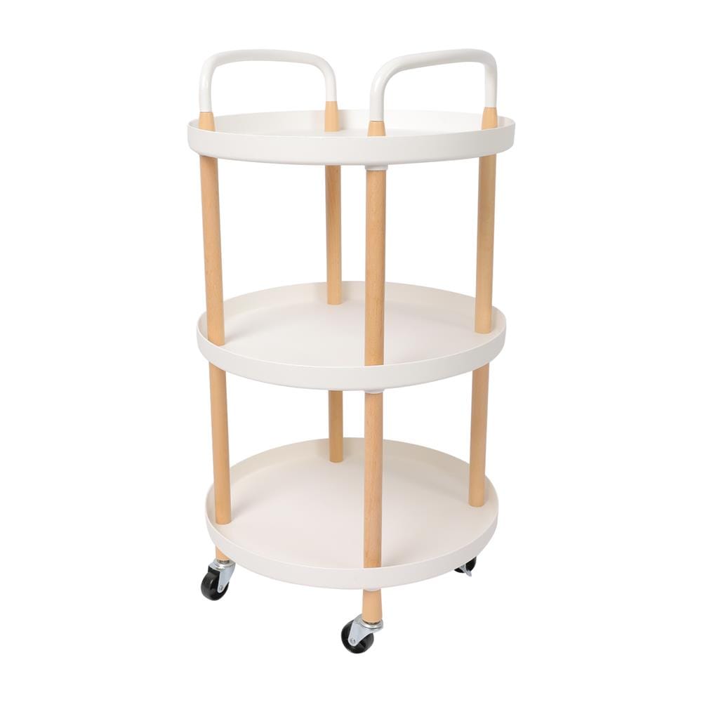 ชั้นวางของ 3 ชั้น มีล้อ STACKO RONDA 48x48x86 ซม. สีขาว_1