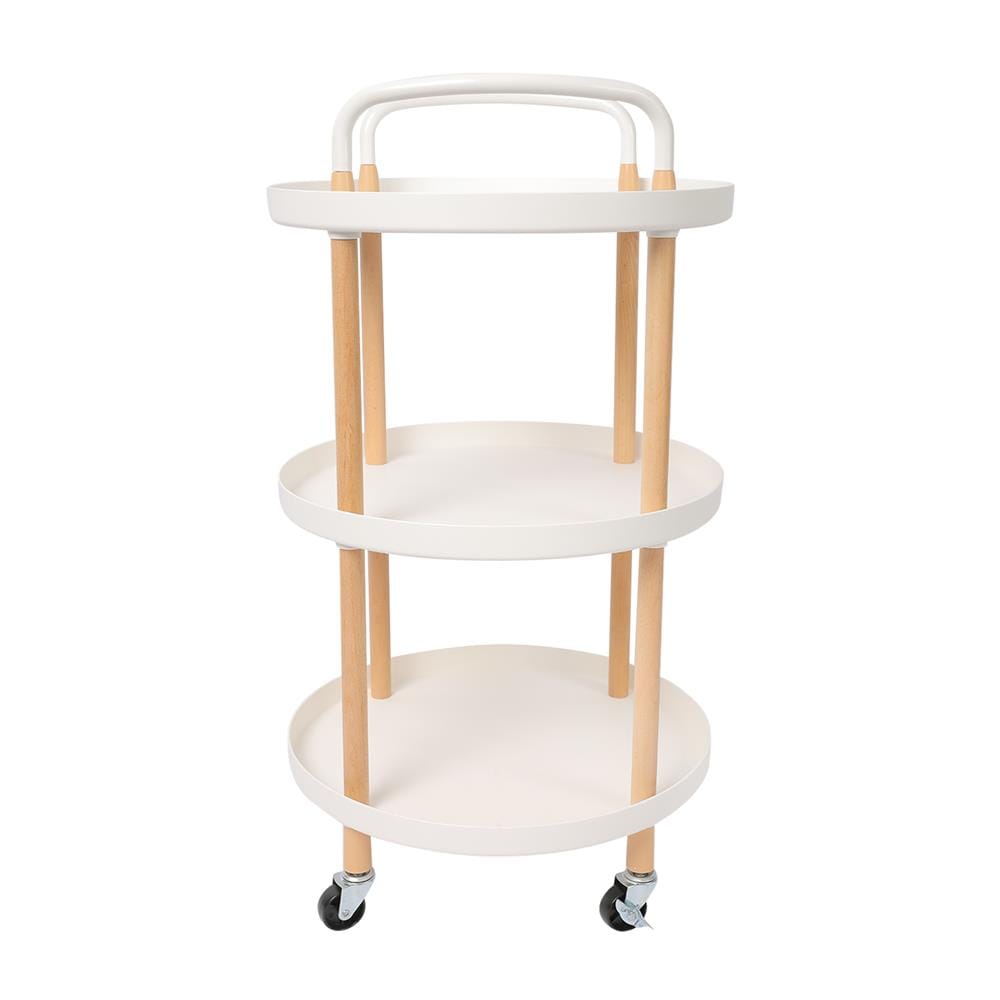 ชั้นวางของ 3 ชั้น มีล้อ STACKO RONDA 48x48x86 ซม. สีขาว