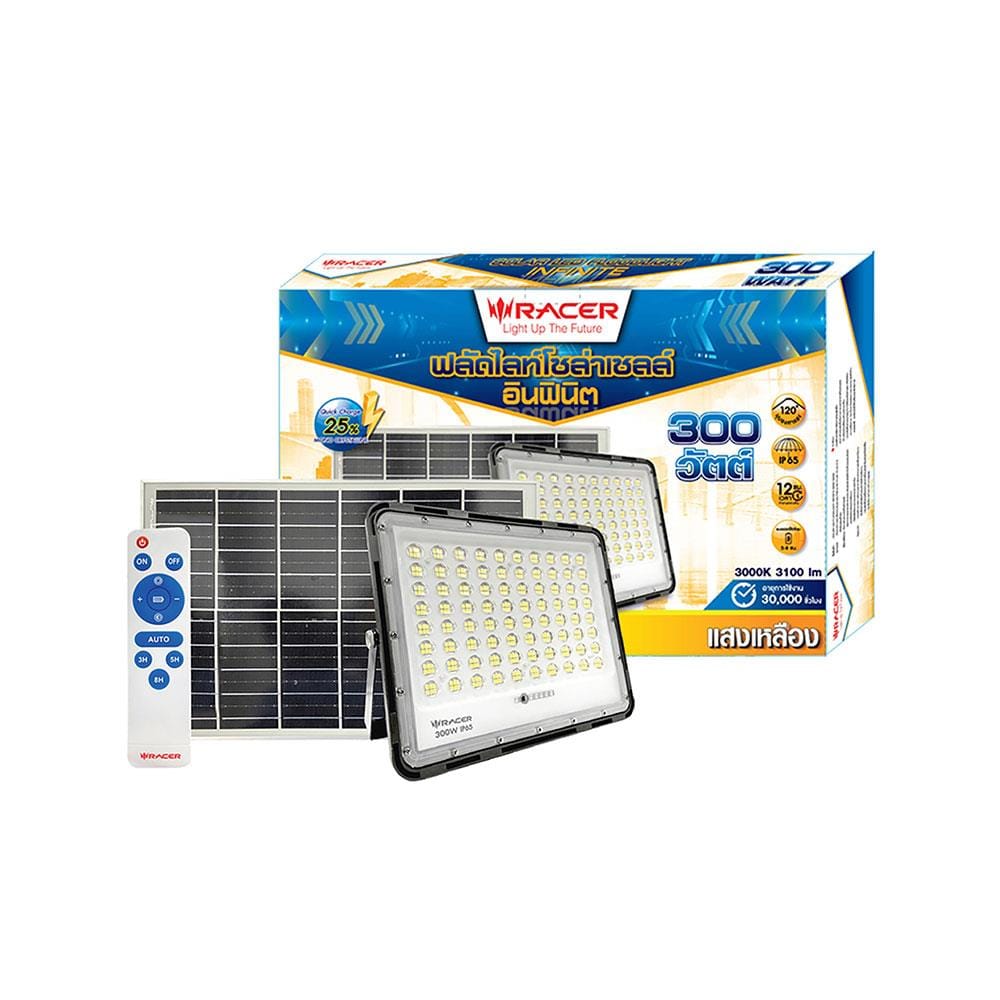 ไฟสปอตไลท์ SOLAR RACER FLOODLIGHT 300 วัตต์ WARM WHITE สีเทา