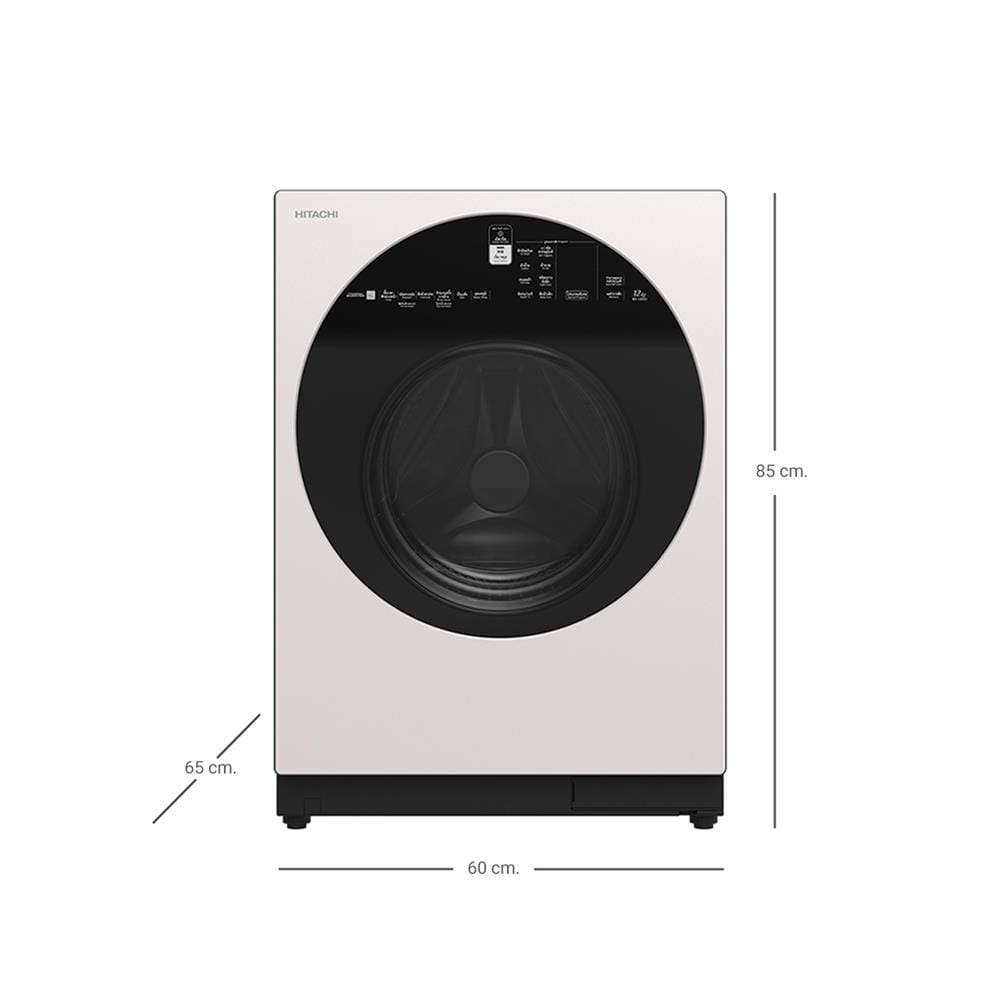 เครื่องซักผ้าฝาหน้า HITACHI BD-120GV WH 12 กก. 1600RPM อินเวอร์เตอร์