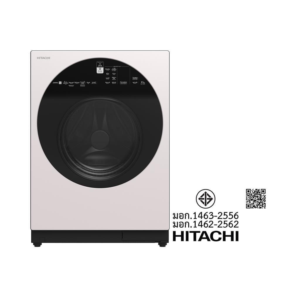 เครื่องซักผ้าฝาหน้า HITACHI BD-100GV WH 10 กก. 1600 RPM อินเวอร์เตอร์