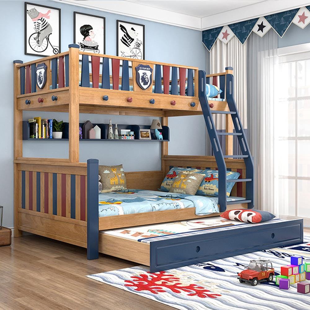 เตียง 2 ชั้น 5 ฟุต DREAM CAR KID PREMIER 008-5.6 สีนํ้าตาล/เเดง/นํ้าเงิน