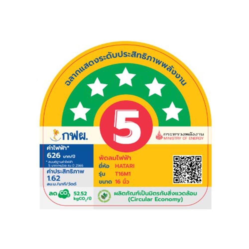 พัดลมตั้งโต๊ะ 16 นิ้ว HATARI T16M1 สีเขียว