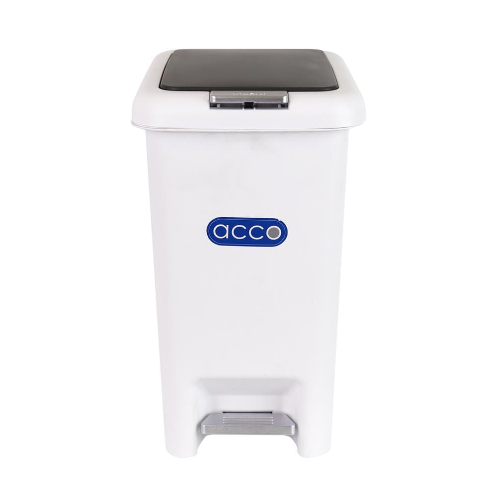 ถังขยะเหยียบเหลี่ยม ACCO COCO 10 ลิตร สีขาว/เทา