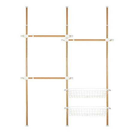 ราวแขวนผ้าปรับระดับได้ 3 ราวแขวน TUGU R07M 300x155 ซม. ลายไม้