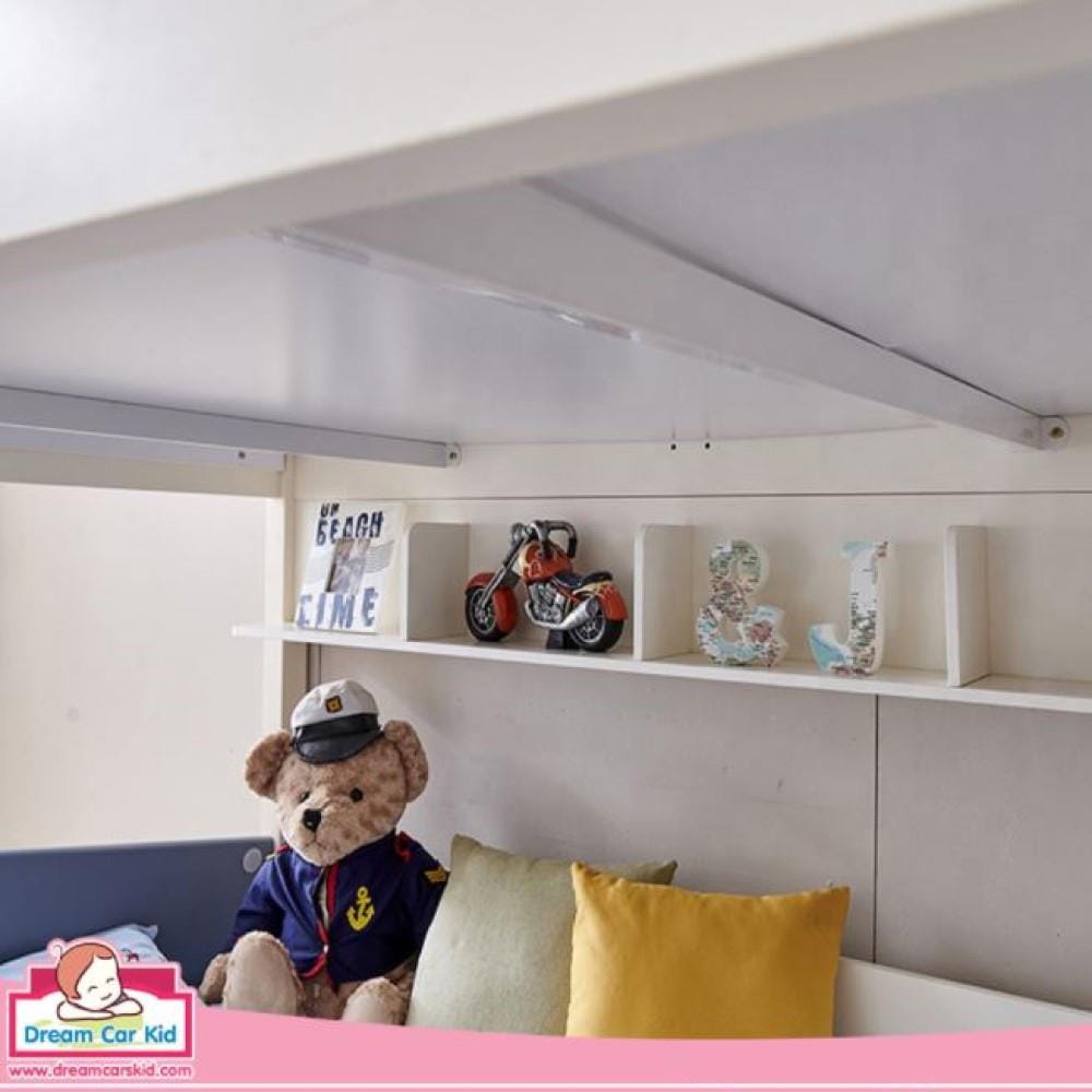 เตียง 2 ชั้นและบันได DREAM CAR KID FOOTBALL CLUB 911-5 สีขาว/เทา