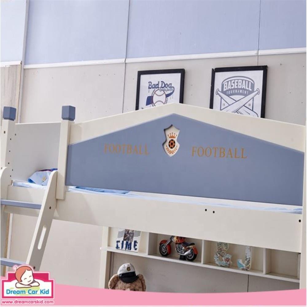 เตียง 2 ชั้นและบันได DREAM CAR KID FOOTBALL CLUB 911-5 สีขาว/เทา
