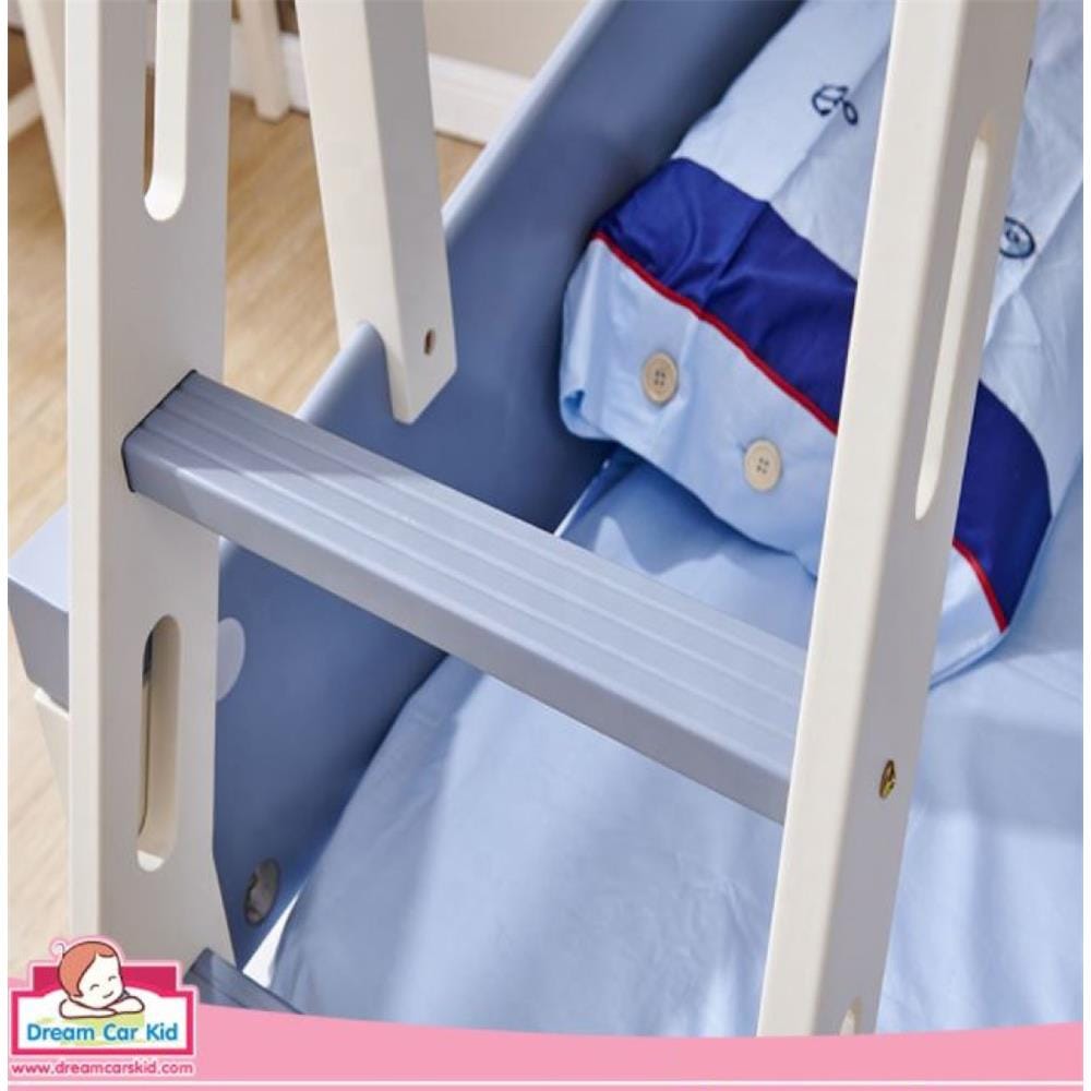เตียง 2 ชั้นและบันได DREAM CAR KID FOOTBALL CLUB 911-5 สีขาว/เทา