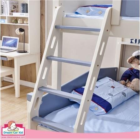 เตียง 2 ชั้นและบันได DREAM CAR KID FOOTBALL CLUB 911-5 สีขาว/เทา_2