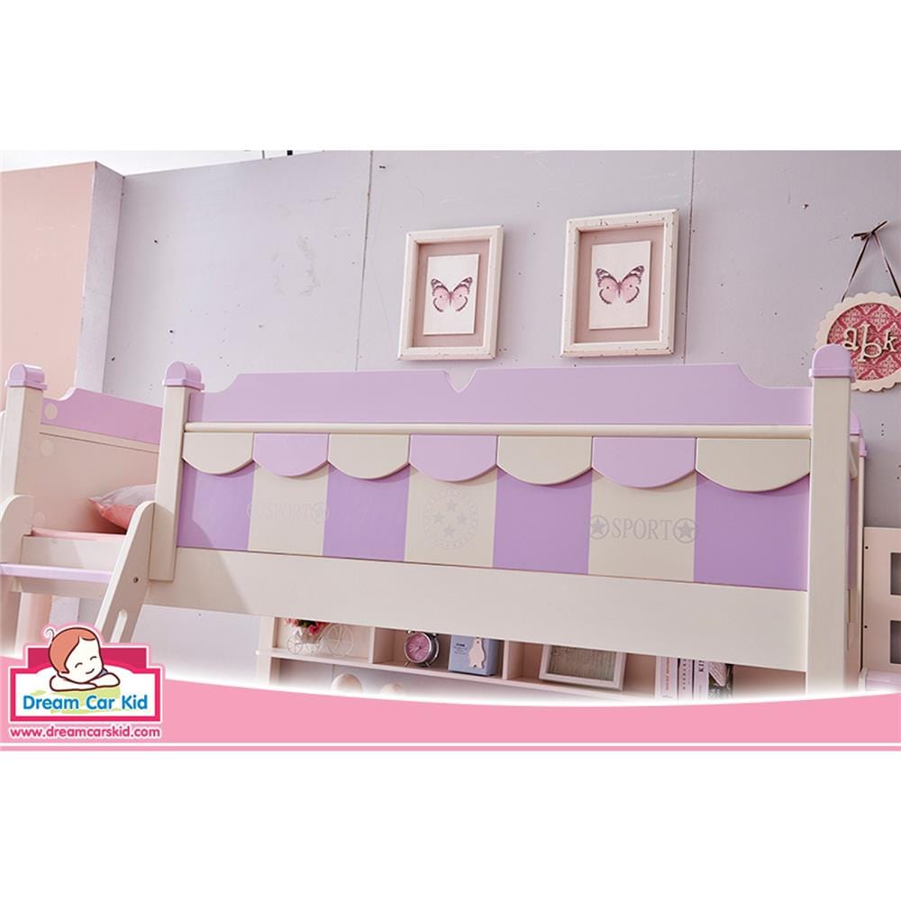 เตียง 2 ชั้น และบันได DREAM CAR KID SPORT KID 912-4 สีขาว/ม่วง