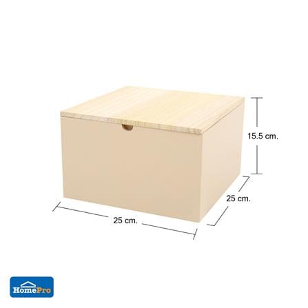 กล่องไม้มีฝา STACKO MERRY L 25X25X15.5 ซม. สีครีม_8