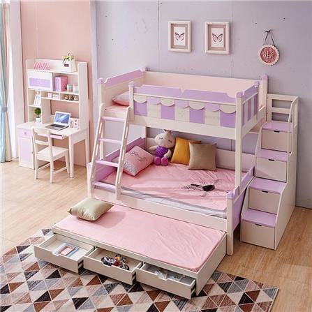 เตียง 2 ชั้น และบันได DREAM CAR KID SPORT KID 912-5 สีขาว/ม่วง_4