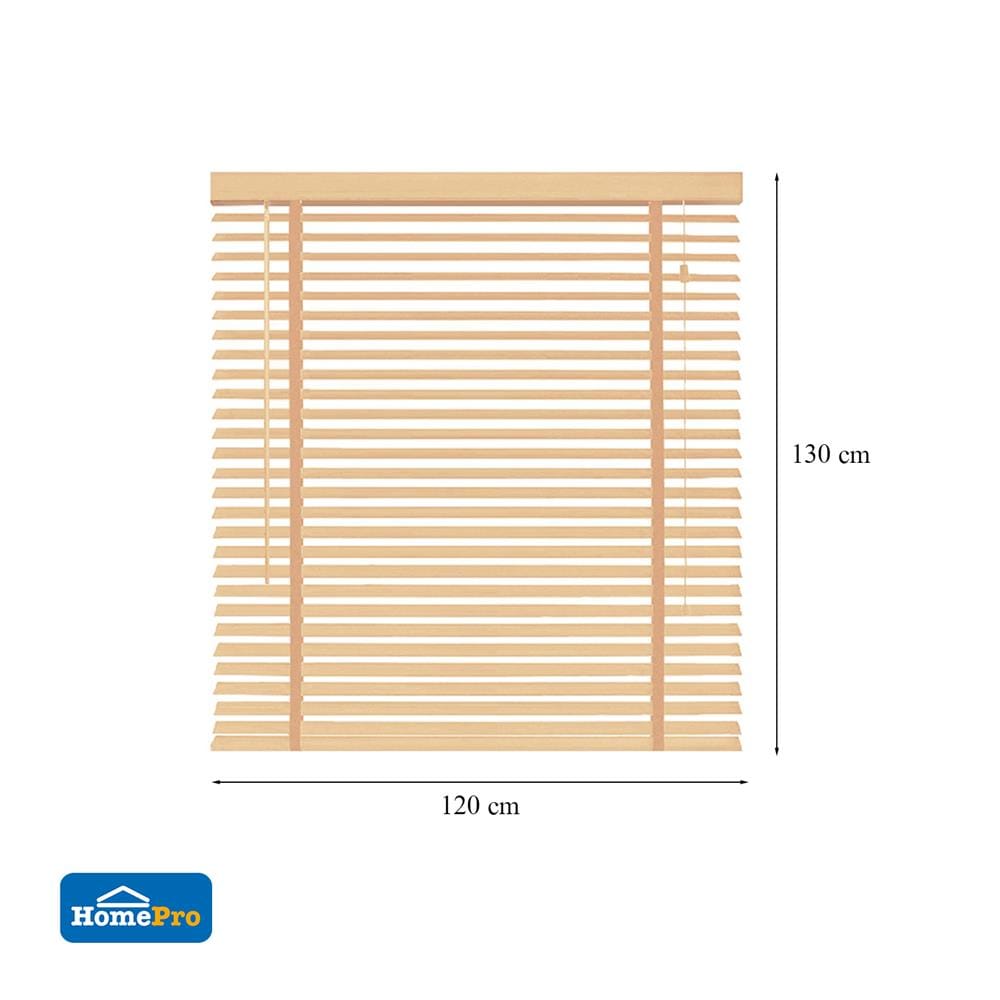 มู่ลี่ PVC HOME LIVING STYLE FAUX WOOD 120X130 ซม. สีเบจ