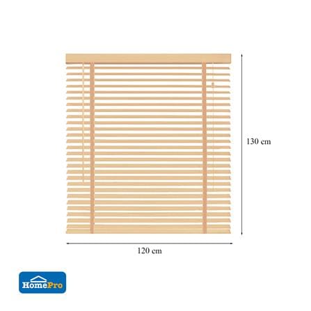 มู่ลี่ PVC HOME LIVING STYLE FAUX WOOD 120X130 ซม. สีเบจ_3