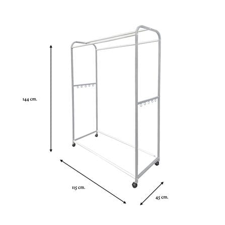 ราวตากผ้ามีล้อ 5 เส้น ME LIVING 115x45x144 ซม. สีเทา_4