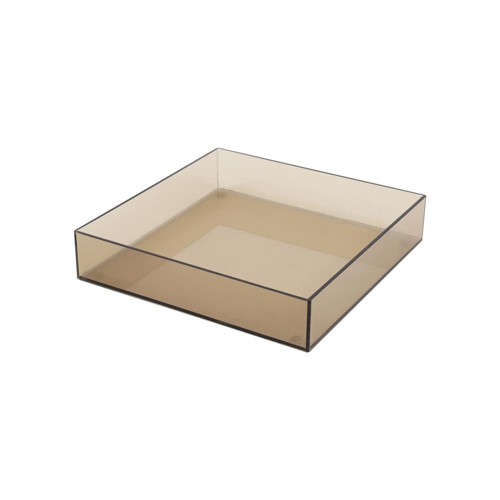 ถาดอะคริลิก KECH 20x20x4 ซม. ไซซ์ S สีชาใส