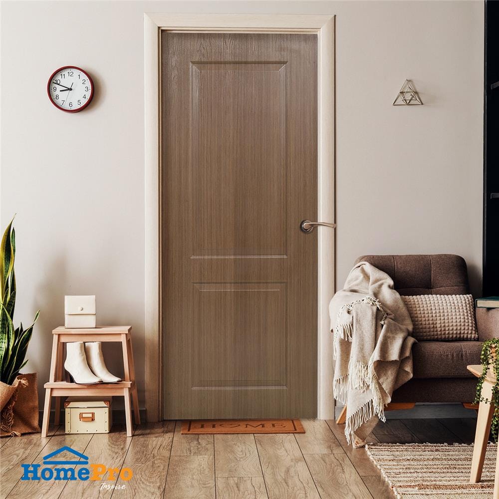 ประตูภายใน UPVC AZLE PZ04 80X200 ซม. สี CHOCOLATE เจาะลูกบิด