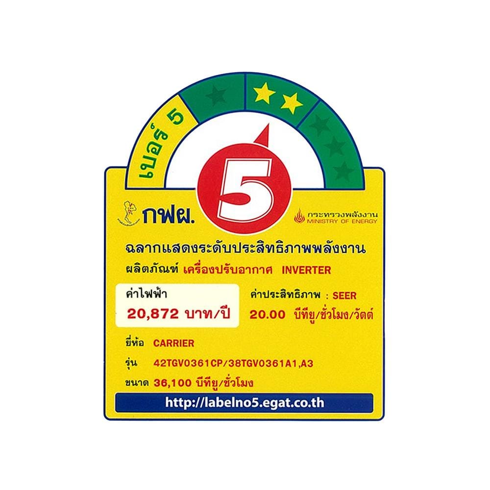 แอร์แขวน CARRIER 42TGV0361CP/38TGV0361A3 36100 บีทียู 380V อินเวอร์เตอร์