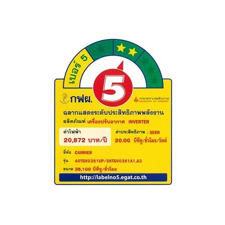 แอร์เพดาน CARRIER 40TGV0361UP/38TGV0361A3 36100 บีทียู 380V อินเวอร์เตอร์_2