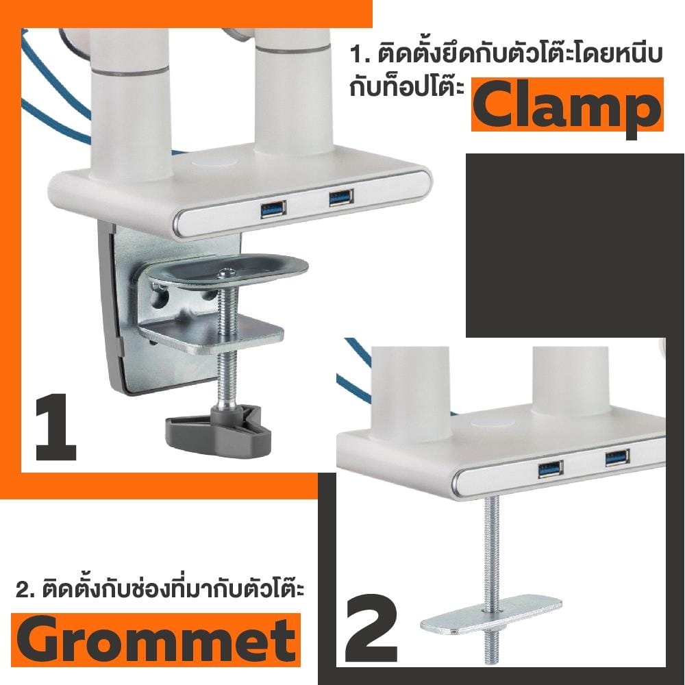 ขาตั้งจอคอม ERGOTREND ROBOT02 GEN 3 สีขาว