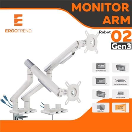 ขาตั้งจอคอม ERGOTREND ROBOT02 GEN 3 สีขาว_3