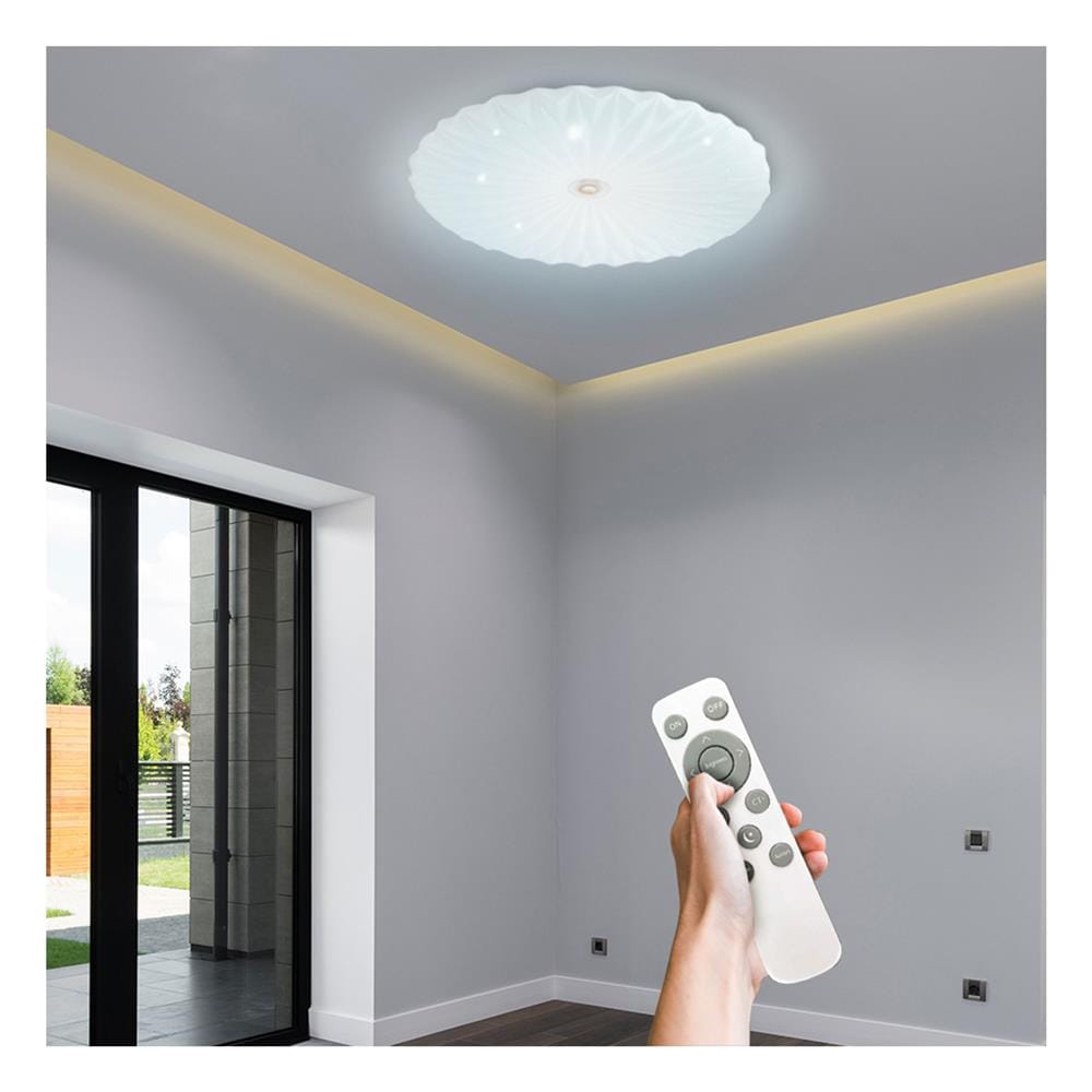 ไฟเพดาน LED NAGAS FIOLAR R02 REMOTE 20 นิ้ว 47 วัตต์ DAYLIGHT/COOL WHITE/WARM WHITE สีขาว