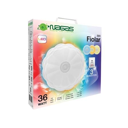 ไฟเพดาน LED NAGAS FIOLAR S03 15 นิ้ว 36 วัตต์ DAYLIGHT/COOL WHITE/WARM WHITE สีขาว_4