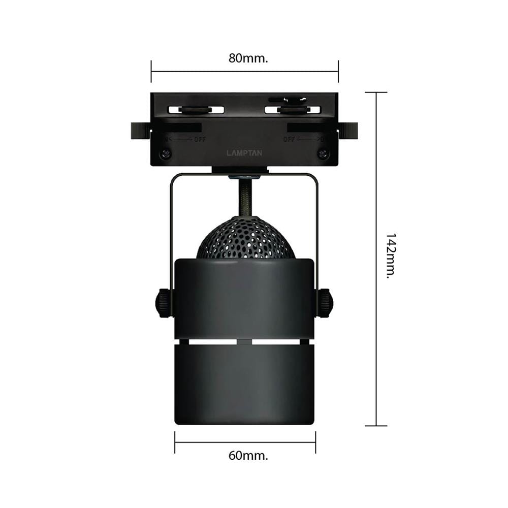 แทรคไลท์ LED LAMPTAN CROP 5 วัตต์ WARM WHITE สีดำ