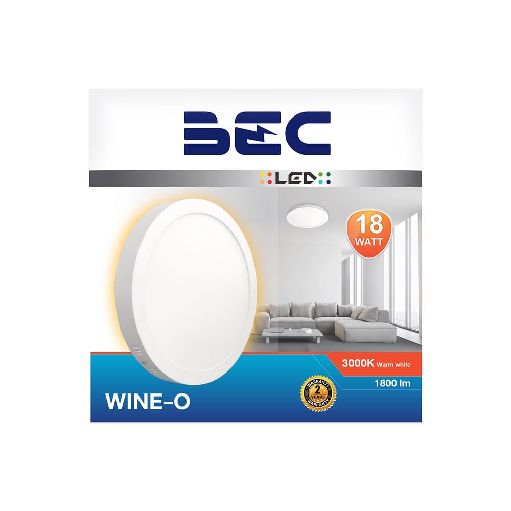 ดาวน์ไลท์ LED BEC WINE-O 8 นิ้ว 18 วัตต์ WARM WHITE สีขาว