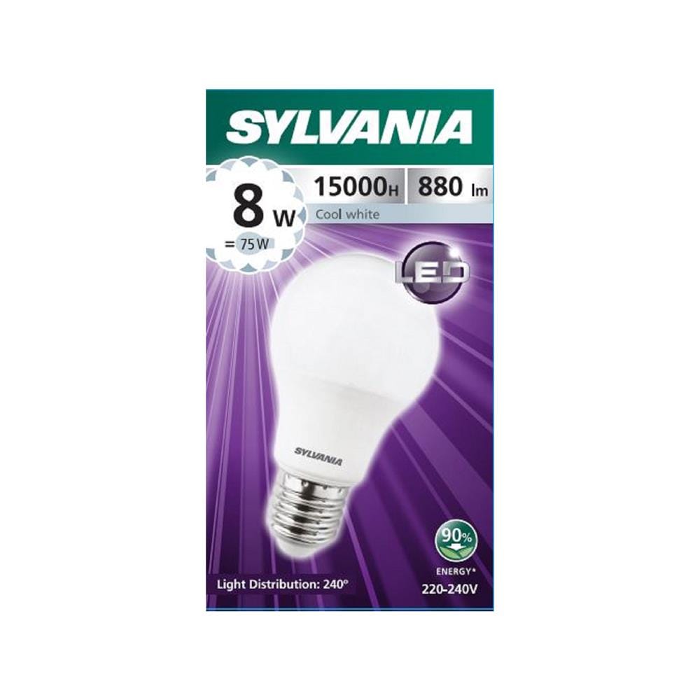 หลอด LED SYLVANIA BASIC PLUS 8 วัตต์ COOL WHITE E27