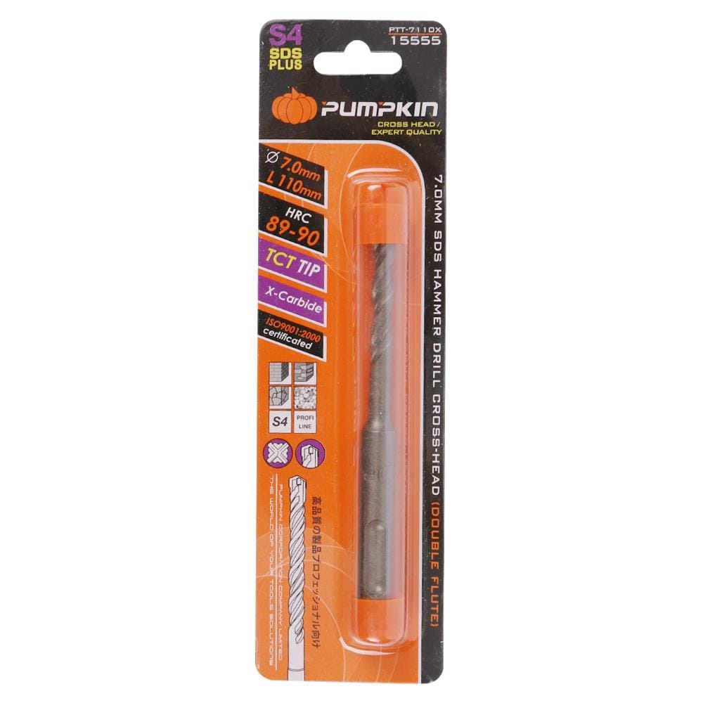 ดอกเจาะคอนกรีต PUMPKIN SDS X-CARBIDE ROTARY DRILL BITS 7x110 มม.