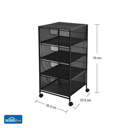 ชั้นลิ้นชักเหล็ก 4 ชั้น STACKO BILA 35.5x37.5x73 ซม. สีดำ_6