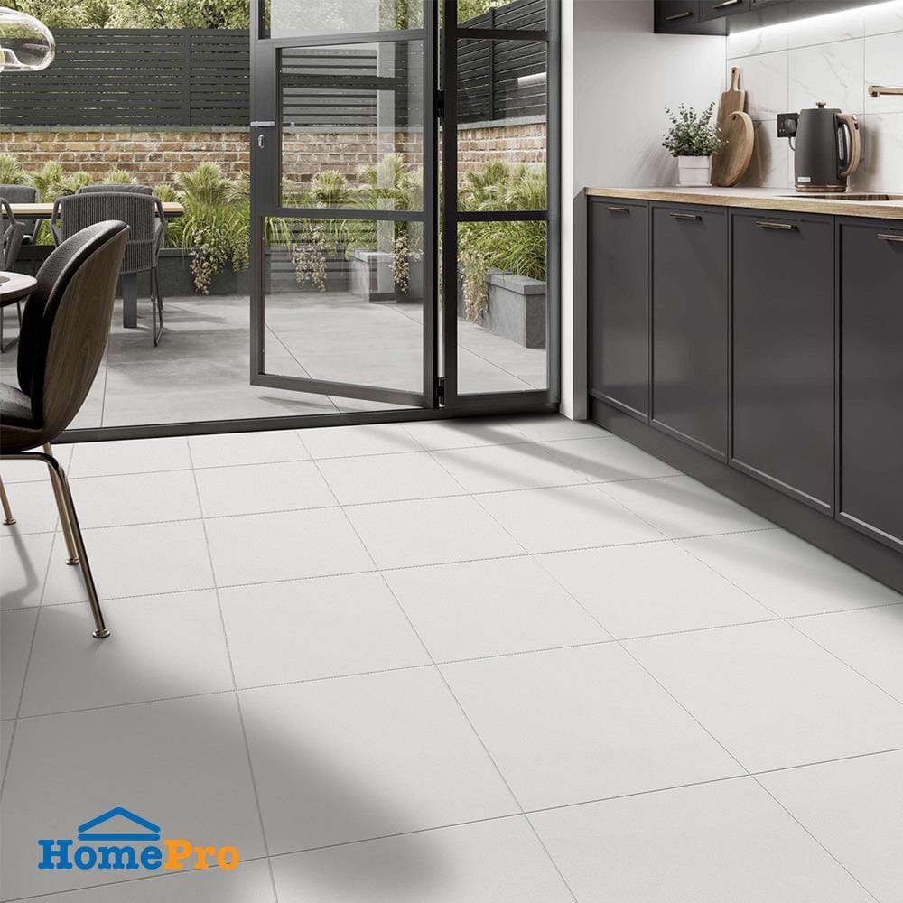 กระเบื้องพื้นพอร์ซเลน 60x60 ซม. CERGRES คาซเบกี ไลท์เกรย์ A 1.44 ตร.ม.